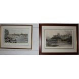 Framed and glazed prints: Windsor castle and Henley Regatta 'The Finish'