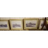 Six prints of old Paris street scenes, framed and glazed, 27cm x 34cm