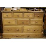 A modern pine chest of drawers, 80H x 114W x 30cmD