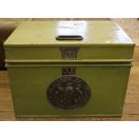 A Milners of Liverpool iron safe box, 40H x 55W x 40cmD