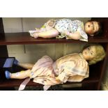 A Burggrub bisque-head Baby 4 doll with jointed composition body, 45cm, small AM baby and a late