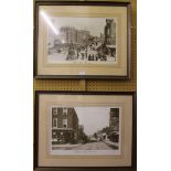 Two prints from photographs of Broad Street, Wokingham and Windsor Castle, both framed and glazed,