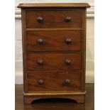 A mahogany apprentice piece of a miniature chest with four drawers, 44H x 30W x 23cmD