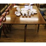 A drop leaf mahogany dining table with rope twist gate legs, 171H x 122W x 76cmD by William-Kimp