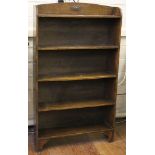 A stained oak five-shelf book case, 105H x 60W x 16cmD