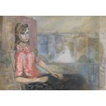 * LABAS, ALEXANDER (1900-1983) Girl on the Balcony, signed and dated 1963, also further signed,