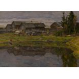 * SEMENYUK, YURI (1922-2006) Village Pond, signed and dated 1981, also further signed, inscribed