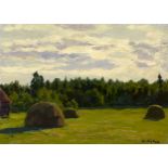 * KUGACH, YURIY (1917-2013) Summer Evening, signed, also further signed, titled in Cyrillic and