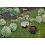 * TKACHEV, ALEXEI (B. 1925) Cabbages, signed, also further signed twice, variously inscribed in