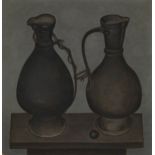 KRASNOPEVTSEV, DMITRY (1925-1995) Two Tied Jugs, signed with an initial and dated 1971. Oil on