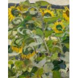 * NECHITAILO, VASILY (1915-1980) Sunflowers, signed, also further signed, titled in Cyrillic and