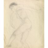 LEBEDEV, VLADIMIR (1891-1967) Sketch of a Nude Model, signed with initials. Pencil and crayon on