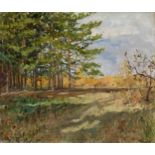 * PLASTOV, ARKADY (1893-1972) Autumn Sun. Pine Trees, stamped with the artist's initials, also