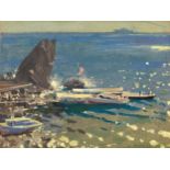 * SAMOKHVALOV, ALEXANDER (1894-1971) View of a Port, signed with initials, also further signed and