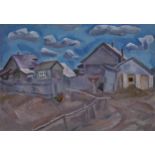 POPKOV, VIKTOR (1932-1974) Sunny Day in Zhigalovo, signed, titled in Cyrillic and dated 1970 on the