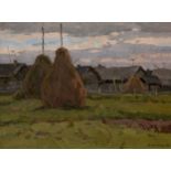 * SEMENYUK, YURI (1922-2006) Near the Village, signed and dated 1976, also further signed, inscribed