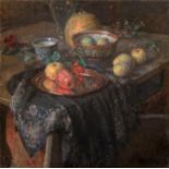 * GRABAR, IGOR (1871-1960) Still Life With Apples and a Black Shawl , signed and indistinctly