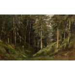 * SHISHKIN, IVAN (1832-1898) Forest Clearing , signed. Oil on canvas, 36.5 by 58.5 cm.