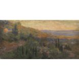 POLENOV, VASILY (1844-1927) Southern Landscape , signed with a monogram. Oil on canvas, 24 by 47.5