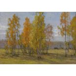 * GRITSAI, ALEXEI (1914-1998) Gold of Autumn , signed. Oil on canvasboard, 34 by 49.5 cm.