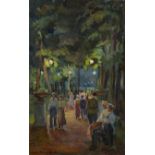 * GRIGORIEV, NIKOLAI (1890-1943) In the Park , signed and dated 1936. Oil on canvas, 61.5 by 38 cm.