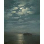 * BASHINDZHAGYAN, GEVORG (1857-1925) Lake Sevan by Night , signed and dated 1910. Oil on canvas,