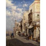 MAKOVSKY, NIKOLAI (1842-1886) Street in Cairo , signed, inscribed in Cyrillic "Kair" and dated 1877.