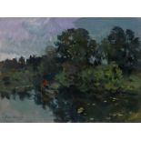 * KOROVIN, KONSTANTIN (1861-1939) Pond at Kuskovo , signed, inscribed in Cyrillic “Kuskovo” and