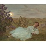 * SOMOV, KONSTANTIN (1869-1939) Repose at Sunset , signed and dated 1922. Oil on canvas, 36.5 by