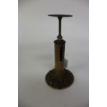 A WILLIAM IV GILT BRASS SET OF POSTAL SCALES of lighthouse form, 17cm high