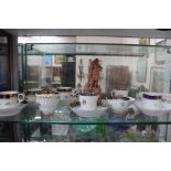 A COLLECTION OF ANTIQUE ENGLISH PORCELAIN TEA BOWLS AND COFFEE CANS all with varying blue and gilded