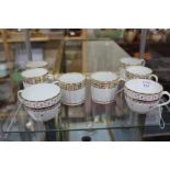 A PAIR OF EARLY 19TH CENTURY CHAMBERLAIN WORCESTER PORCELAIN TEACUPS together with six similar