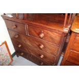 A 19TH CENTURY MAHOGANY CHEST of two short and three long drawers with two short and three long