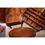 A 19TH CENTURY MAHOGANY OVAL TRAY with galleried top and brass handles, 72cm wide, a 19th Century