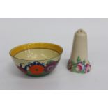 A CLARICE CLIFF BIZARRE WARE BOWL in the Gay Day pattern, 17cm in diameter together with a Clarice