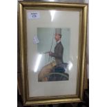 A CARICATURE PRINT OF SIR JOHN GIELGUD by Clive Francis together with further decorative prints