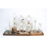 A QUANTITY OF VARIOUS LABORATORY GLASSWARE, flasks, distillation vessels, test tubes etc, together