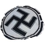 A LARGE SECOND WORLD WAR PERIOD NAZI SWASTIKA FLAG CENTRE printed in black on white  by repute taken