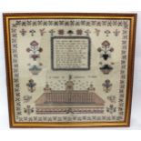 A LATE 18TH / EARLY 19TH CENTURY NEEDLEWORK SAMPLER depicting the words 'To come Gracious Spirit,