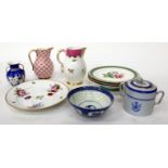 A SMALL QUANTITY OF DECORATIVE 19TH CENTURY AND LATER CERAMICS to include a Copeland Spode blue