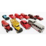 A DINKY TOYS BLUE AND BLACK LIVERIED SALOON MOTOR CAR together with further Dinky Toys vehicles to