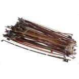 A LARGE COLLECTION OF ANTIQUE AND LATER VIOLIN BOWS