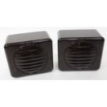 A PAIR OF REES MACE BAKELITE SPEAKERS together with a quantity of further bakelite items to