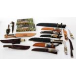 MISCELLANEOUS ANTLER HANDLED HUNTING KNIVES