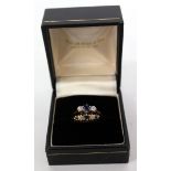 A LADIES 18TH CARAT GOLD SAPPHIRE AND DIAMOND SET RING together with a further ladies 18th carat