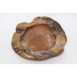 A LARGE RUSTIC CARVED YEW WOOD BOWL 62cm diameter