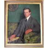 J HARVEY (19TH/20TH CENTURY ENGLISH SCHOOL): half length portrait of a gentleman seated at the end