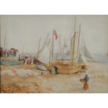 W* A* EARP: UNLOADING THE CATCH, signed, watercolour, 15.5cmx 24.5cm, and one further with