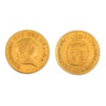 AN 1806 GEORGE III HALF GUINEA with seventh laureate bust of George III and the reverse with a