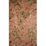 A SET OF FOUR NAPOLEON III SILK CURTAINS and three pelmets decorated with ribbon tied flowering